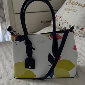 Kate Spade White Satchel with Bold Floral Accents